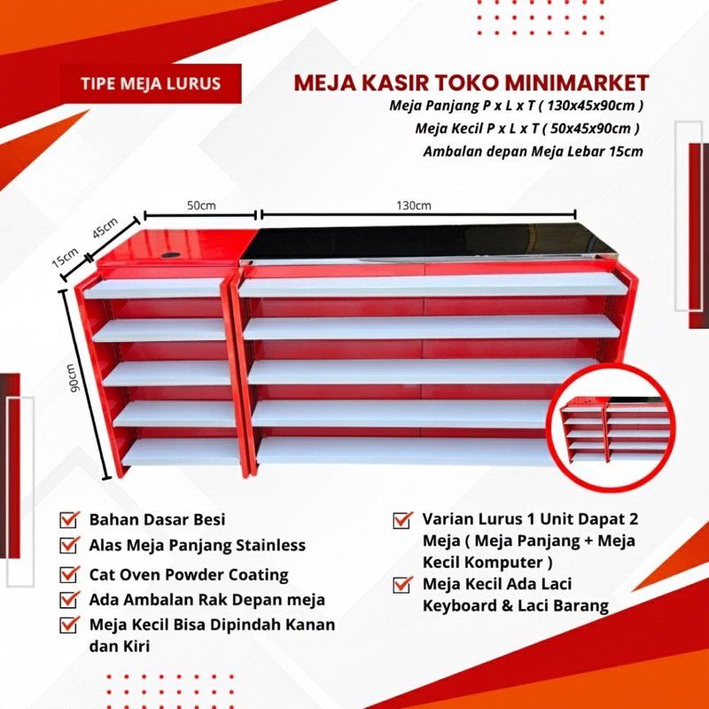 Meja Kasir Tipe Lurus