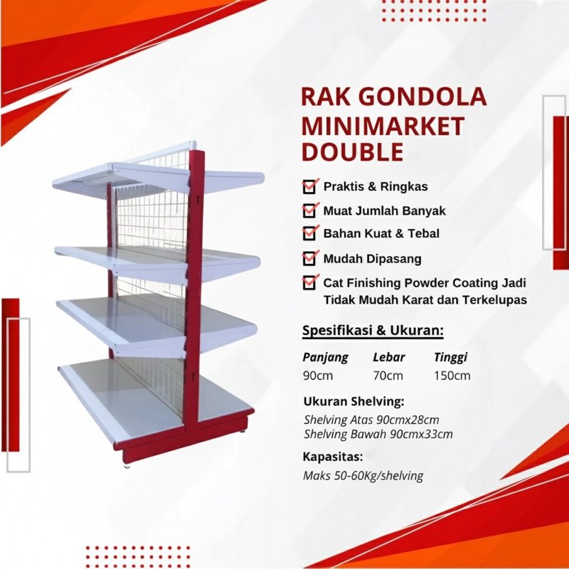 Rak Minimarket Double 5 Susun